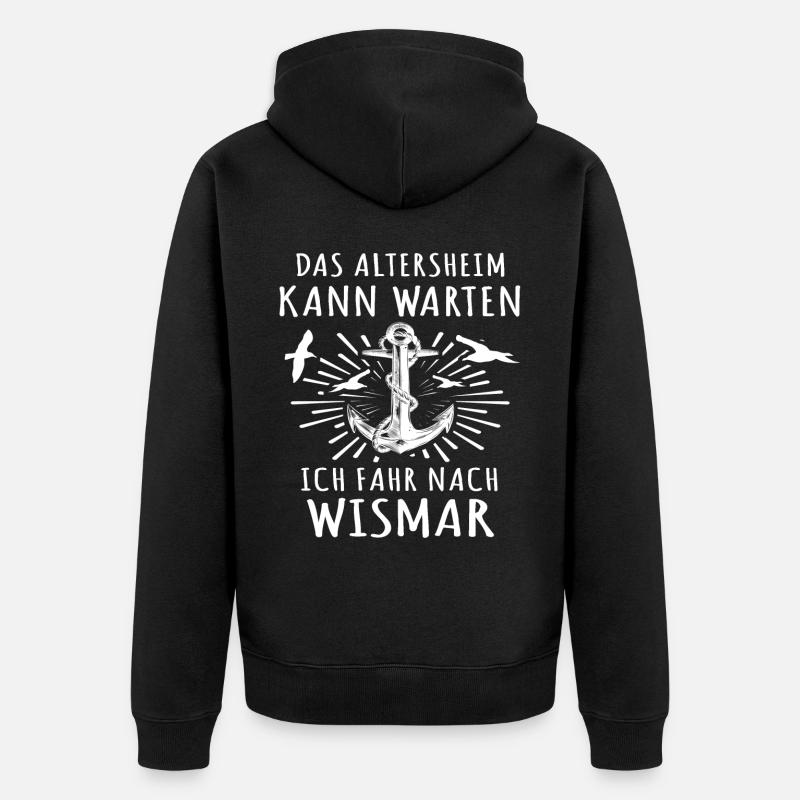 Wismar - Unisex Premium Bio Zip Hoodie - Schwarz