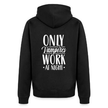 Seuls les vampires travaillent le jour en disant la nuit - Veste à capuche bio Premium Unisexe - noir - Dos - Nico (187cm)