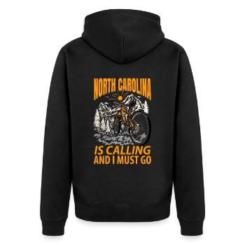 Cadeau d’aventure en Caroline du Nord - Veste à capuche bio Premium Unisexe - noir - Dos - Nico (187cm)