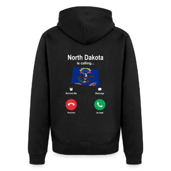 Voyage Dakota du Nord Cadeau - Veste à capuche bio Premium Unisexe - noir - Dos - Nico (187cm)
