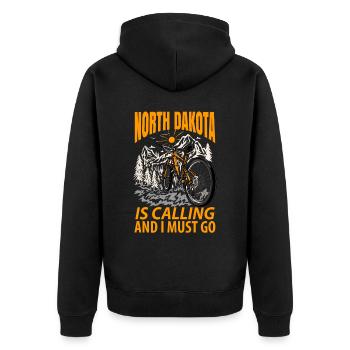 Cadeau d’aventurier du Dakota du Nord - Veste à capuche bio Premium Unisexe - noir - Dos - Nico (187cm)