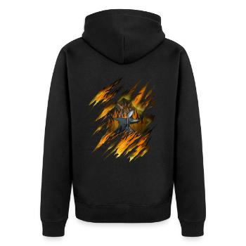 Horse Smith Horseshoe Horsesmith Tools - Unisex Premium Organic Zip Hoodie - black - Back - Nico (187cm)