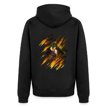 Horse Smith Horseshoe Horsesmith Tools - Unisex Premium Organic Zip Hoodie - black - Back - Nico (187cm)