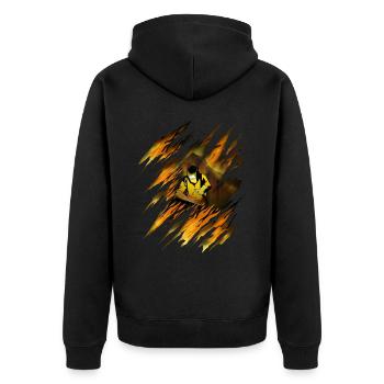 Schweißer schweissen Schweißgerät Schweisser - Unisex Premium Bio Zip Hoodie - Schwarz - Hinten - Nico (187cm)