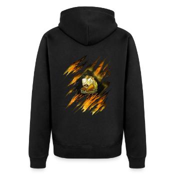 Schweißer schweissen Schweißgerät Schweisser - Unisex Premium Bio Zip Hoodie - Schwarz - Hinten - Nico (187cm)