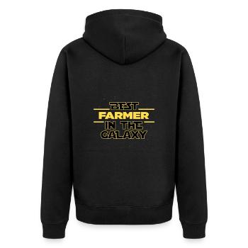 Best farmer in the galaxy agriculture - Unisex Premium Organic Zip Hoodie - black - Back - Nico (187cm)