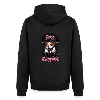 I'm not just a dog person I'm a bulldog grandma - - Unisex Premium Organic Zip Hoodie - black - Back - Nico (187cm)