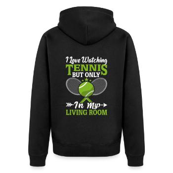 Vergessen, Wie Man Tennis Spielt Lustige - Unisex Premium Bio Zip Hoodie - Schwarz - Hinten - Nico (187cm)
