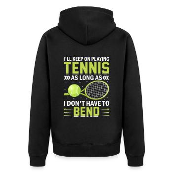 Ich Werde Weiter Tennis Spielen Spaß Sport - Unisex Premium Bio Zip Hoodie - Schwarz - Hinten - Nico (187cm)