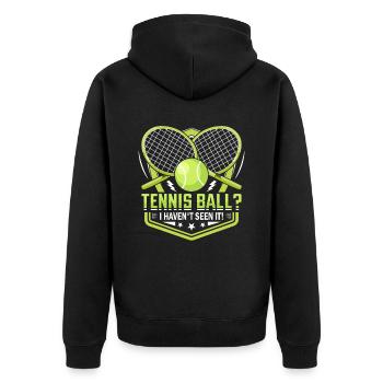 Tennis Ball Hab's Not Seen Yet Fun Sports - Unisex Premium Organic Zip Hoodie - black - Back - Nico (187cm)