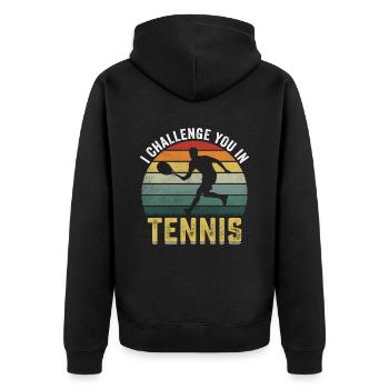 Je te défie dans Tennis Out Funny - Veste à capuche bio Premium Unisexe - noir - Dos - Nico (187cm)