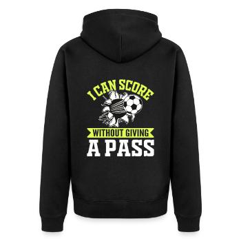 Je peux marquer des points sans passer le football amusant - Veste à capuche bio Premium Unisexe - noir - Dos - Nico (187cm)