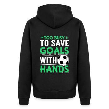 Sauvez des buts avec les mains Gardien de but de football - Veste à capuche bio Premium Unisexe - noir - Dos - Nico (187cm)