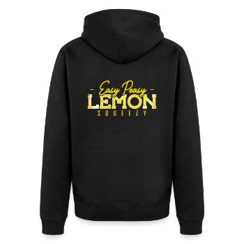 Stand de limonade Easy Peasy Lemon Squeezy - Veste à capuche bio Premium Unisexe - noir - Dos - Nico (187cm)