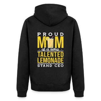 Fière maman d’un talentueux stand de limonade PDG - Veste à capuche bio Premium Unisexe - noir - Dos - Nico (187cm)