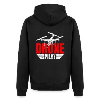 Drone Drone Pilot Drone Operator Quadcopter - Unisex Premium Organic Zip Hoodie - black - Back - Nico (187cm)