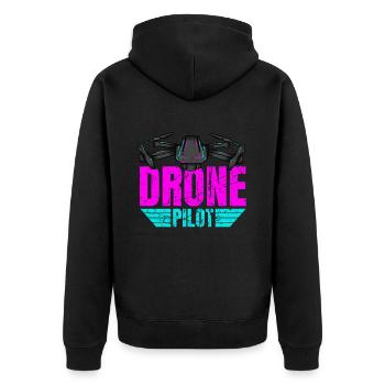 Drone Drone Pilot Drone Operator Quadcopter - Unisex Premium Organic Zip Hoodie - black - Back - Nico (187cm)