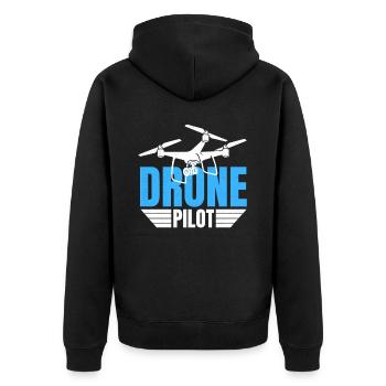 Drone Drone Pilot Drone Operator Quadcopter - Unisex Premium Organic Zip Hoodie - black - Back - Nico (187cm)