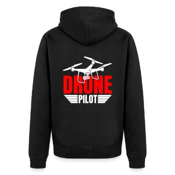 Drone Drone Pilot Drone Operator Quadcopter - Unisex Premium Organic Zip Hoodie - black - Back - Nico (187cm)