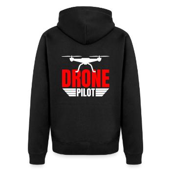 Drone Drone Pilot Drone Operator Quadcopter - Unisex Premium Organic Zip Hoodie - black - Back - Nico (187cm)