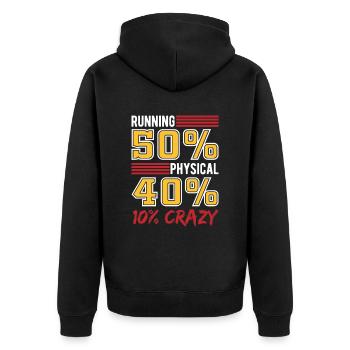 Courir 50% de course physique de fond - Veste à capuche bio Premium Unisexe - noir - Dos - Nico (187cm)