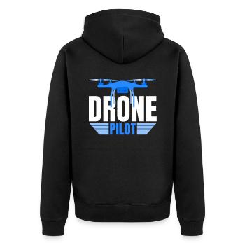 Drone Drone Pilot Drone Operator Quadcopter - Unisex Premium Organic Zip Hoodie - black - Back - Nico (187cm)
