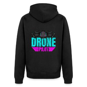 Drone Drone Pilote Drone Opérateur Quadcopter - Veste à capuche bio Premium Unisexe - noir - Dos - Nico (187cm)