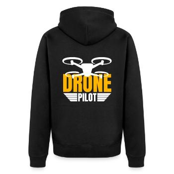 Drone Drone Pilot Drone Operator Quadcopter - Unisex Premium Organic Zip Hoodie - black - Back - Nico (187cm)