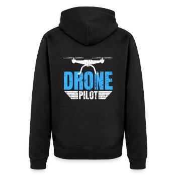 Drone Drone Pilot Drone Operator Quadcopter - Unisex Premium Organic Zip Hoodie - black - Back - Nico (187cm)