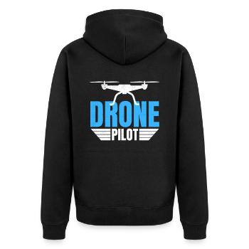 Drone Drone Pilote Drone Opérateur Quadcopter - Veste à capuche bio Premium Unisexe - noir - Dos - Nico (187cm)