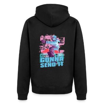 Werde Es Für Snowboarder Schicken - Unisex Premium Bio Zip Hoodie - Schwarz - Hinten - Nico (187cm)