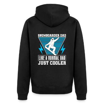 Snowboarder-vater Wie Ein Normaler Vater, Nur - Unisex Premium Bio Zip Hoodie - Schwarz - Hinten - Nico (187cm)