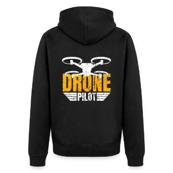 Drone Drone Pilot Drone Operator Quadcopter - Unisex Premium Organic Zip Hoodie - black - Back - Nico (187cm)