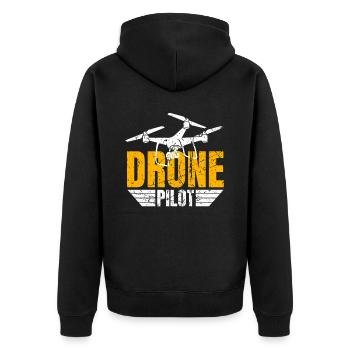 Drone Drone Pilote Drone Opérateur Quadcopter - Veste à capuche bio Premium Unisexe - noir - Dos - Nico (187cm)