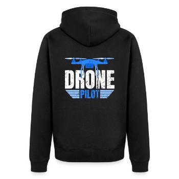 Drone Drone Pilote Drone Opérateur Quadcopter - Veste à capuche bio Premium Unisexe - noir - Dos - Nico (187cm)