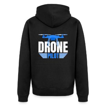 Drone Drone Pilote Drone Opérateur Quadcopter - Veste à capuche bio Premium Unisexe - noir - Dos - Nico (187cm)