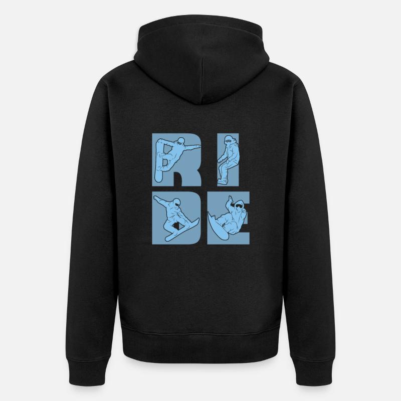 Balade en snowboard pour snowboarders - Veste à capuche bio Premium Unisexe - noir