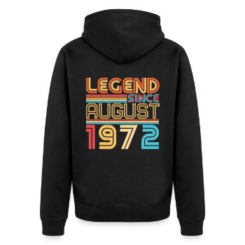 50. Jahrestag August 1972 - Unisex Premium Bio Zip Hoodie - Schwarz - Hinten - Nico (187cm)