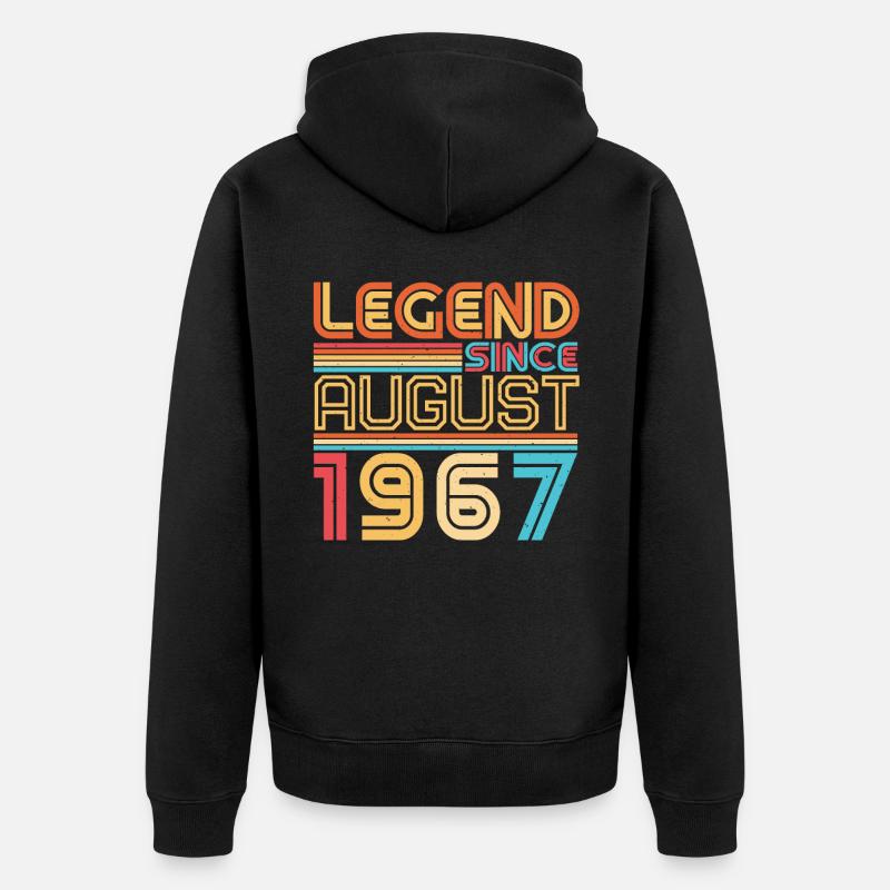 Mois de naissance Août 1967 - Veste à capuche bio Premium Unisexe - noir