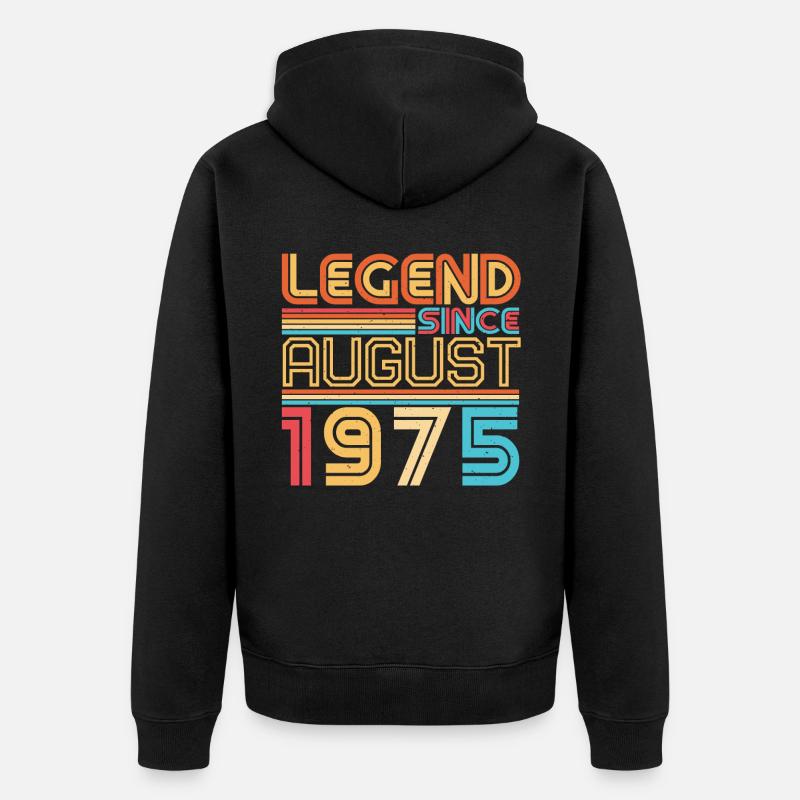 August 1975 Geschenkidee - Unisex Premium Bio Zip Hoodie - Schwarz