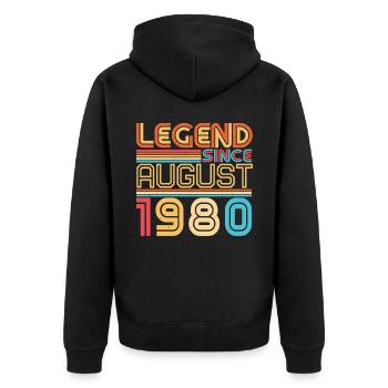 Année de construction Août 1980 - Veste à capuche bio Premium Unisexe - noir - Dos - Nico (187cm)