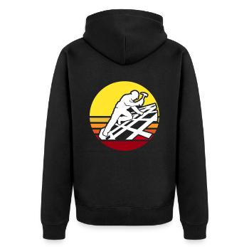 Roofer Roofing Roofing Master Roofer - Unisex Premium Organic Zip Hoodie - black - Back - Nico (187cm)