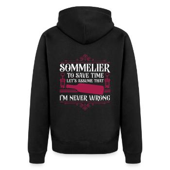 Dégustation de vin de sommelier - Veste à capuche bio Premium Unisexe - noir - Dos - Nico (187cm)