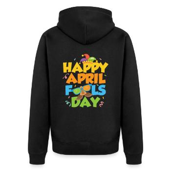 Joyeux poisson d’avril Jour de la blague Avril Sarcastique - Veste à capuche bio Premium Unisexe - noir - Dos - Nico (187cm)