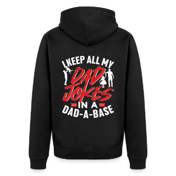 Speichere Alle Meine Dad Jokes In Einer Datenbank - Unisex Premium Bio Zip Hoodie - Schwarz - Hinten - Nico (187cm)