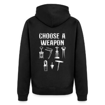 Sommelier Wine Drinking Tasting - Unisex Premium Bio Zip Hoodie - Schwarz - Hinten - Nico (187cm)