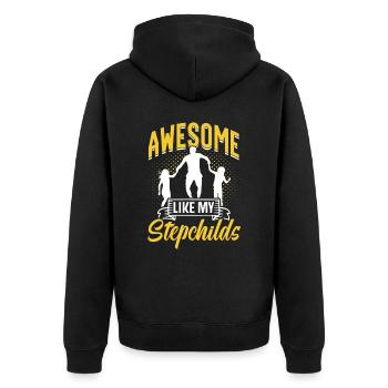 Fantastique comme beau-père de mes beaux-enfants - Veste à capuche bio Premium Unisexe - noir - Dos - Nico (187cm)