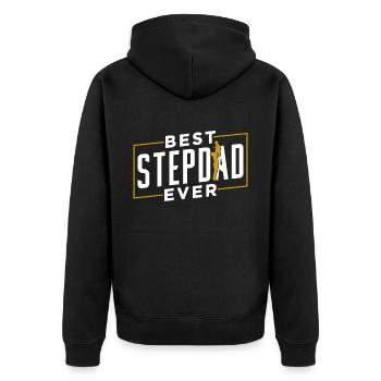Best Stepfather Ever Stepdad Stepdad - Unisex Premium Organic Zip Hoodie - black - Back - Nico (187cm)