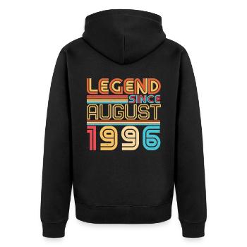 1996 Août Rétro - Veste à capuche bio Premium Unisexe - noir - Dos - Nico (187cm)