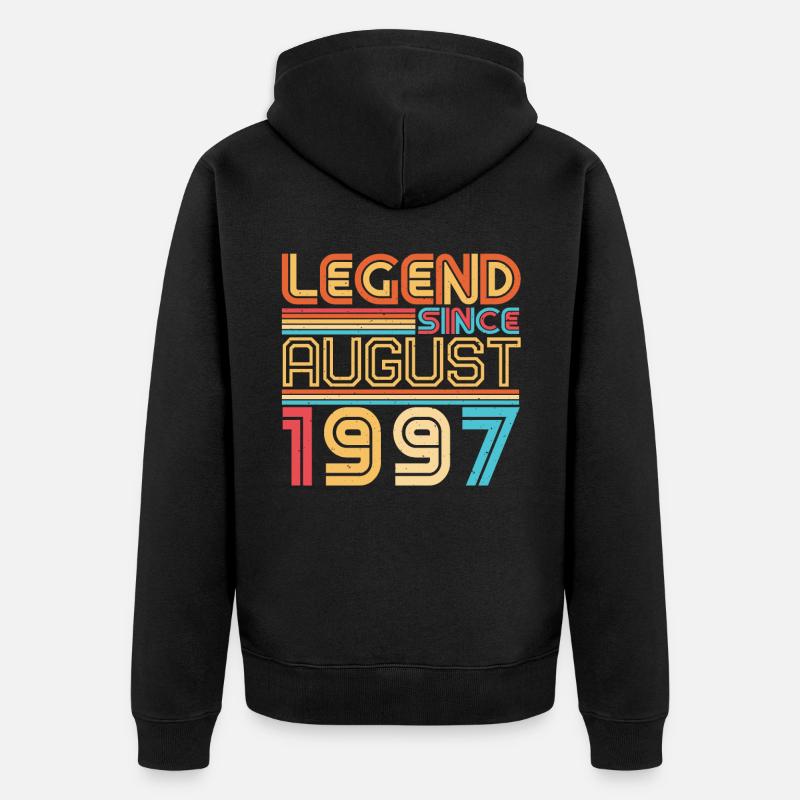 1997 August Retro - Unisex Premium Bio Zip Hoodie - Schwarz